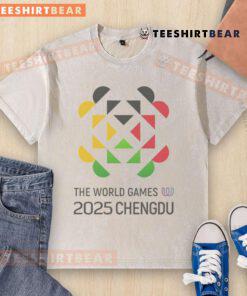 Official 2025 The World Games Chengdu washed t-shirt featuring vibrant design, perfect for fans and athletes.