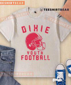Alt Text: Vintage washed t-shirt featuring the official Dixie Youth Football logo, perfect for fans and players alike.