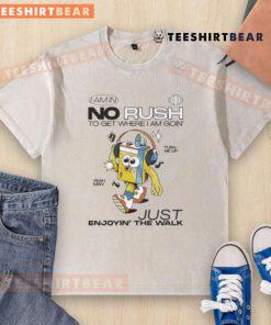 Casual Wituka washed t-shirt featuring 'I Am In No Rush' design, perfect for a relaxed style while enjoying a walk.