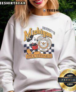 Alt Text: Vintage Mickey Mouse University of Michigan Wolverines sweatshirt featuring iconic logo and classic design.