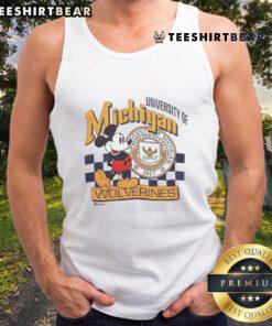 Official Mickey Mouse University of Michigan Wolverines vintage tank top featuring iconic Disney and college branding.