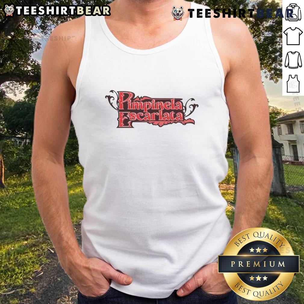 Official Pimpinela Escarlata Aaa Superstar logo tank top featuring vibrant design and bold colors for wrestling fans.