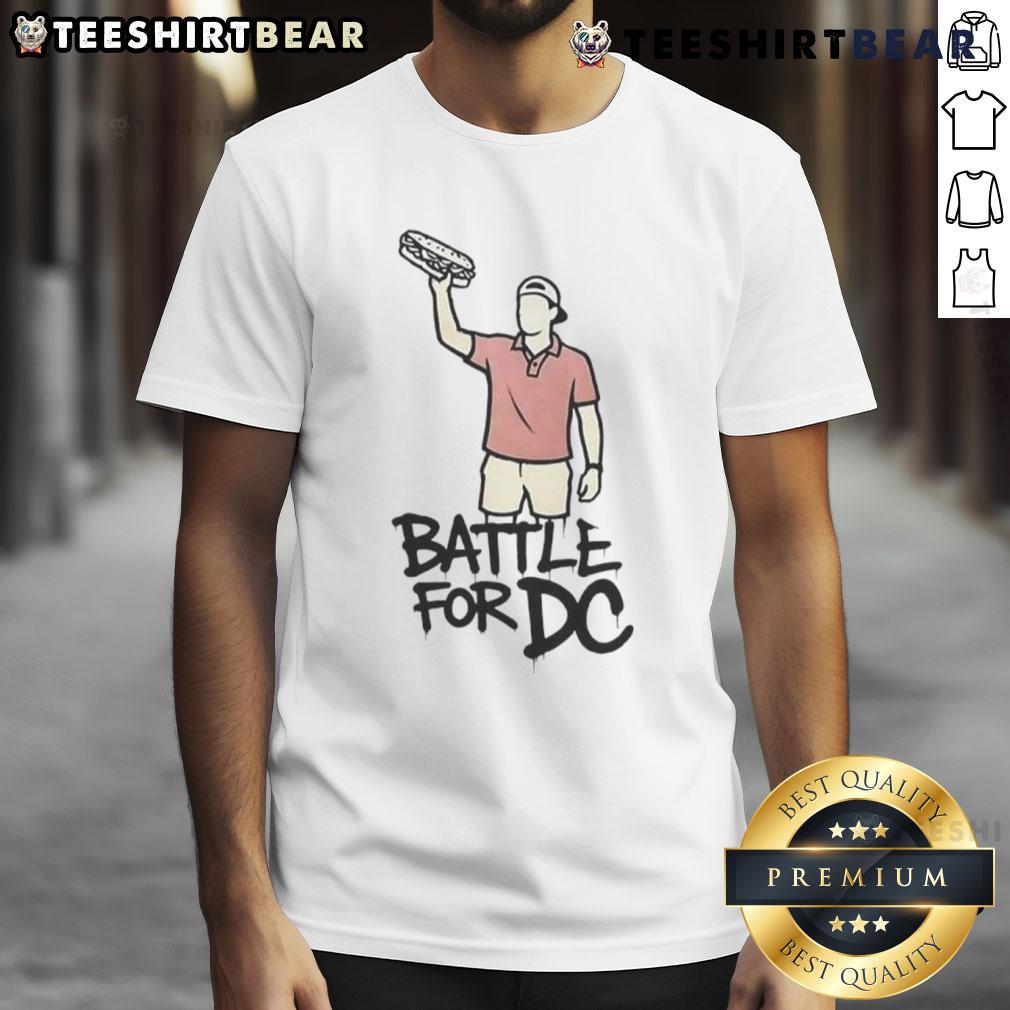 Alt Text: Official Sandwich Guy Battle For DC T-Shirt featuring bold graphics and vibrant colors, perfect for fans and collectors.