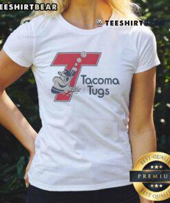 Alt Text: Official Tacoma Tugs Baseball logo on a stylish ladies tee, perfect for fans and casual wear.