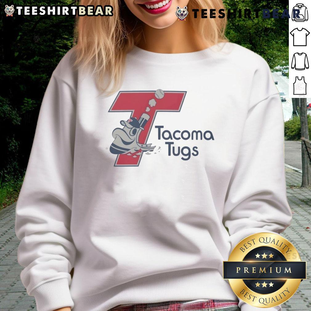Alt Text: Official Tacoma Tugs Baseball Logo Sweatshirt featuring a vibrant logo on a comfortable, stylish design.