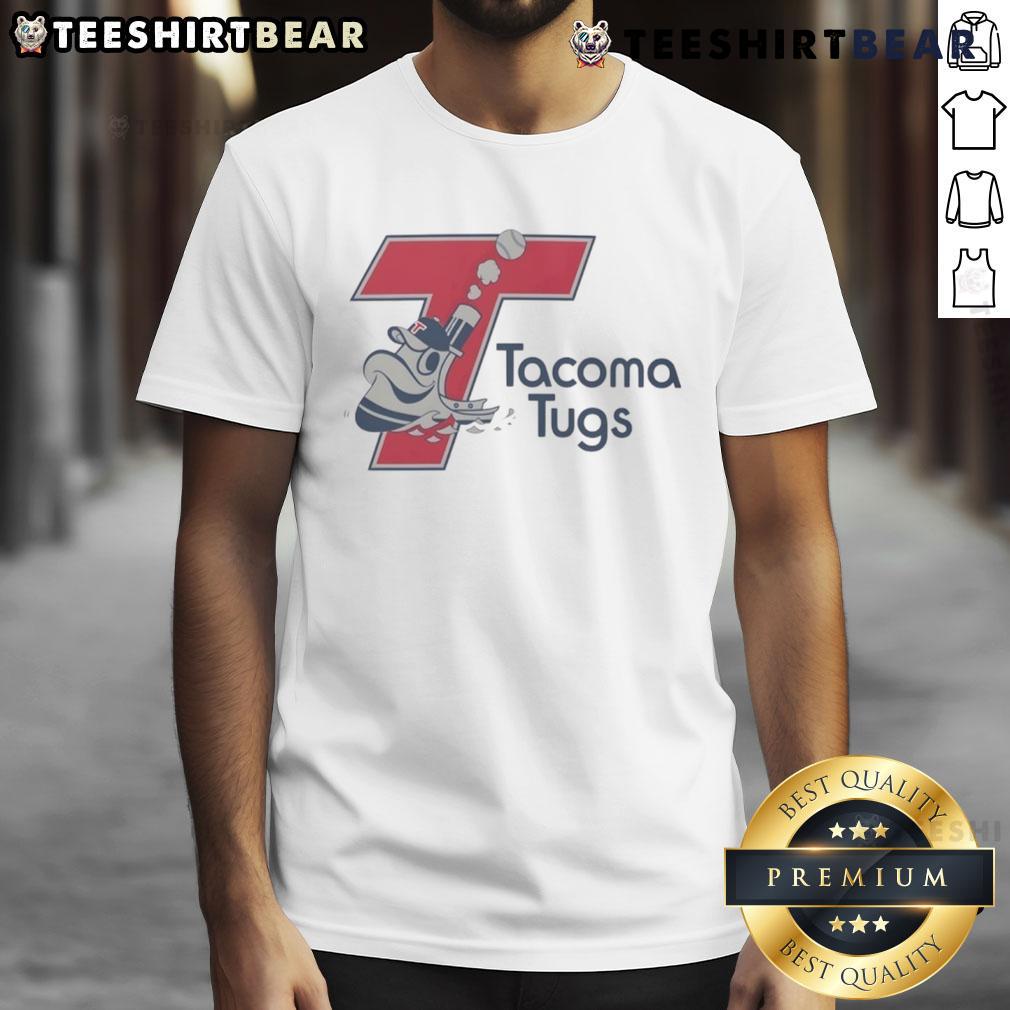 Official Tacoma Tugs Baseball Logo T-Shirt featuring vibrant team colors and iconic logo design for fans.
