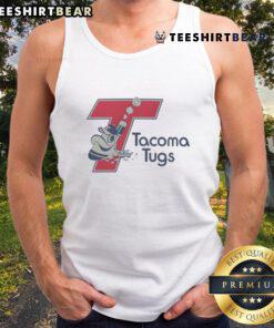 Alt Text: Official Tacoma Tugs baseball logo tank top featuring vibrant colors and sports design for fans and players.