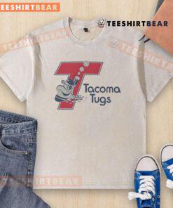 Official Tacoma Tugs baseball logo on a washed t-shirt, featuring a vintage design and classic colors.