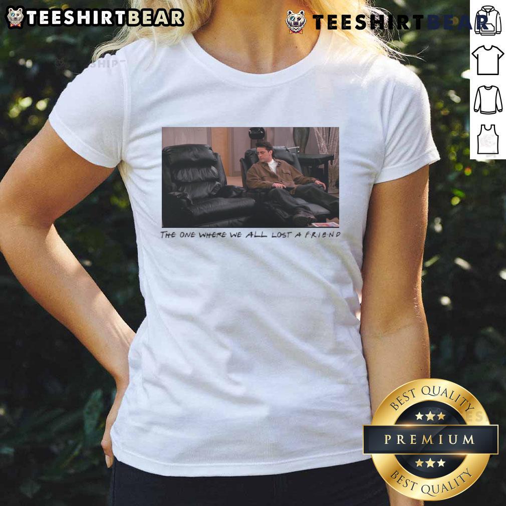 Chandler Bing Ladies Tee from 'The One Where We All Lost A Friend' featuring a stylish design for Friends fans.