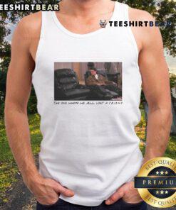 Chandler Bing tank top from 'The One Where We All Lost A Friend' featuring iconic quotes and vibrant design.