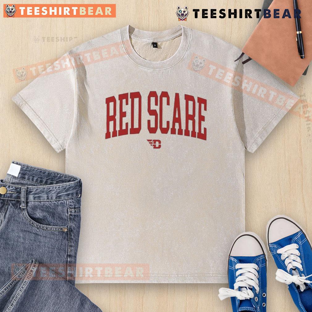 Alt Text: Original Red Scare Dayton Flyers washed t-shirt featuring a vintage design and soft fabric for comfortable wear.