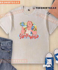 Original Stavvy's World Cartoon Washed T-Shirt featuring vibrant cartoon graphics and a relaxed fit for casual style.