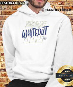 Alt Text: White Georgia Tech logo hoodie featuring 'This Is My Tee' design, perfect for fans and casual wear.