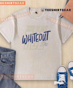Alt Text: White washed Georgia Tech logo t-shirt from Original This Is My Tee, perfect for fans and casual wear.