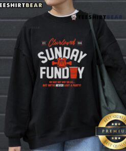 Alt Text: Premium Cleveland Browns Never Lost A Party Sunday Sweatshirt in brown, featuring team logo and cozy design.