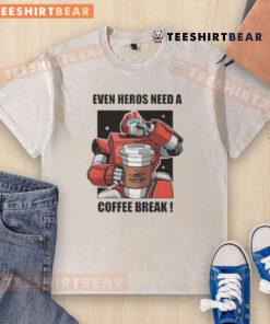 Premium Even Heros Need A Coffee Break Washed T-Shirt featuring a relaxed fit and stylish design for casual wear.