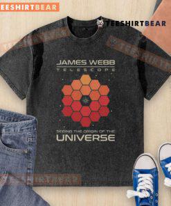 Premium James Webb Telescope T-Shirt showcasing the universe's origins, perfect for astronomy enthusiasts and casual wear.