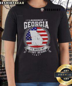 Premium Lagrange Georgia flag ladies tee showcasing a vibrant design, perfect for fans of Lagrange and local pride.