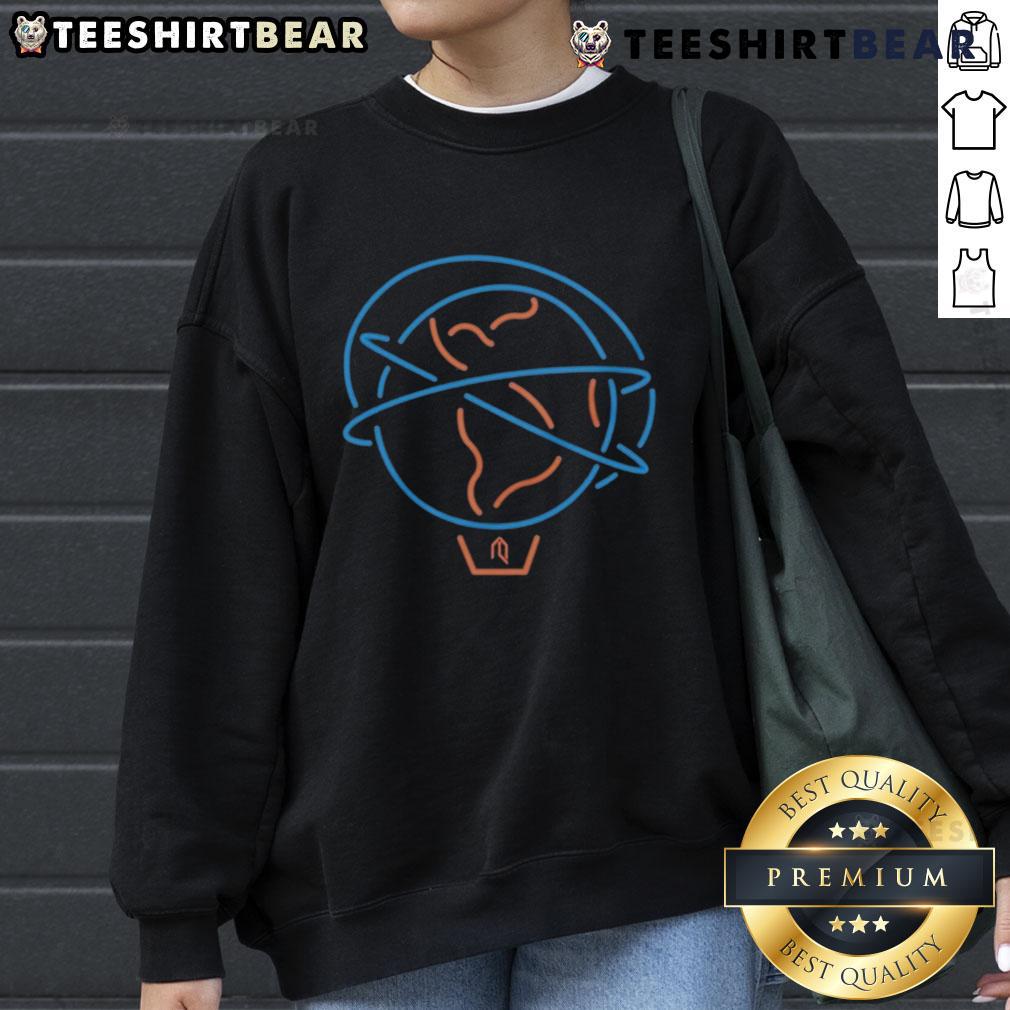 Alt Text: Premium New York Mets Neon Unisphere Sweatshirt featuring vibrant colors and team logo, perfect for fans.