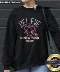 Premium New York Red Bulls Homage MLS x Ted Lasso Believe Sweatshirt featuring vibrant graphics and cozy design.