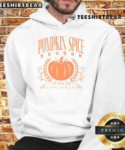 Cozy Premium Pumpkin Spice Season Hoodie in autumn colors, perfect for fall fashion and seasonal celebrations.