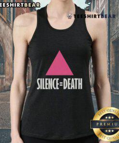 Premium Silence Equal Death pink triangle tank top featuring a bold graphic design for pride and equality.