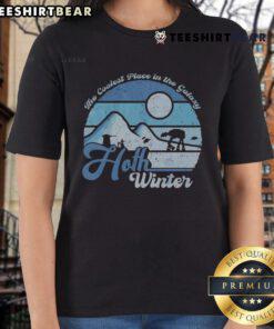 Premium Hoth winter ladies tee featuring a cool galaxy design, perfect for Star Wars fans and winter fashion enthusiasts.
