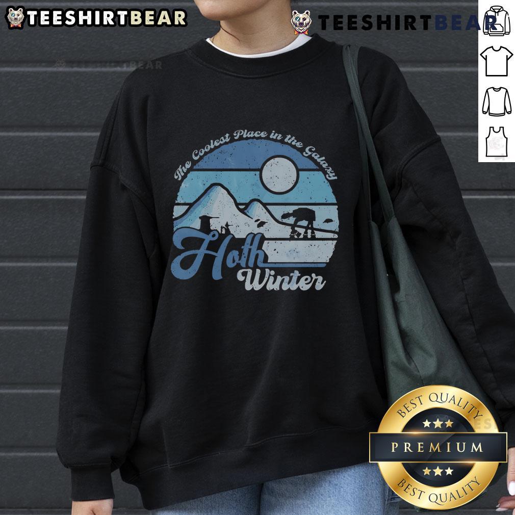 Premium Hoth winter sweatshirt showcasing a galaxy-themed design, perfect for fans of sci-fi and cozy winter wear.
