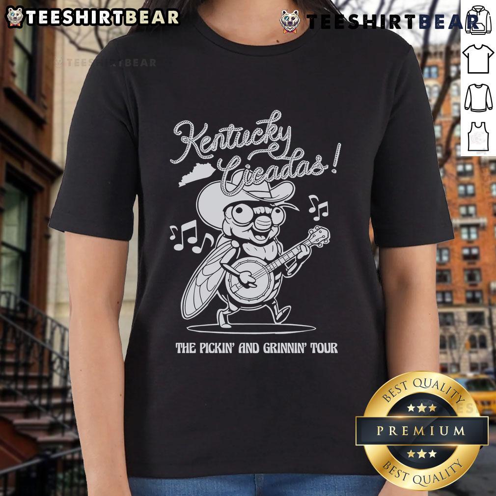 Premium Kentucky Cicadas Tour ladies tee featuring a stylish design perfect for cicada enthusiasts and summer outings.