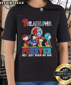 Premium Peanuts Philadelphia Sports Teams Logo tee for ladies, celebrating loyalty, not just victories.