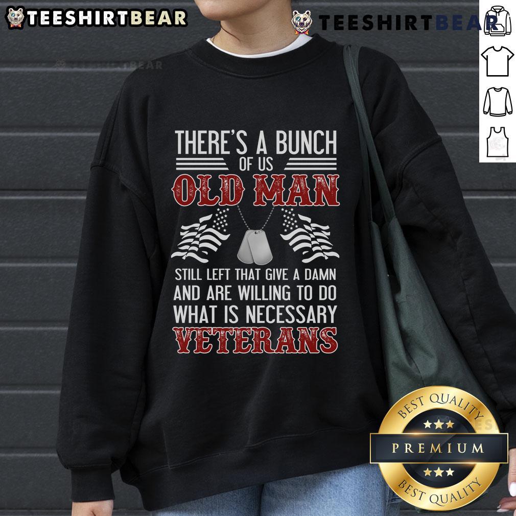 Premium sweatshirt featuring old man veterans in patriotic military design, perfect for honoring service and camaraderie.