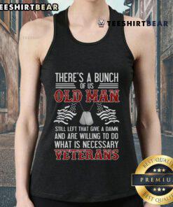 Old man veterans wearing a patriotic military tank top, showcasing pride and camaraderie in their service.