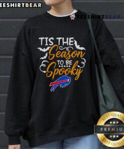 Premium Tis The Season To Be Spooky Buffalo Bills Sweatshirt featuring festive design for NFL fans this Halloween.