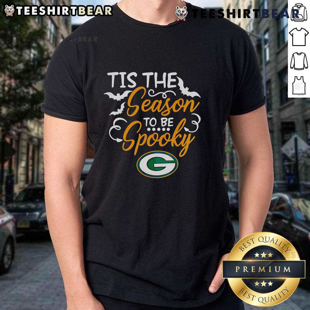 Premium Tis The Season To Be Spooky Green Bay Packers T-Shirt featuring Halloween-themed graphics and team colors.