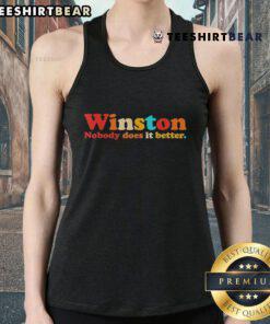 Premium Winston Nobody Does It Better Tank Top in black, featuring a bold graphic design and comfortable fit for casual wear.