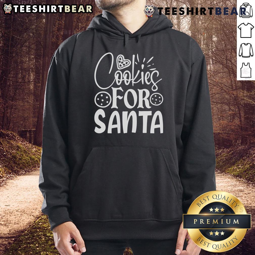 Cozy 'Pretty Cookies for Santa' hoodie featuring festive cookie designs, perfect for holiday celebrations and gift giving.