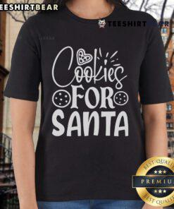 Pretty Cookies for Santa ladies tee featuring festive cookie designs, perfect for holiday celebrations and gift giving.