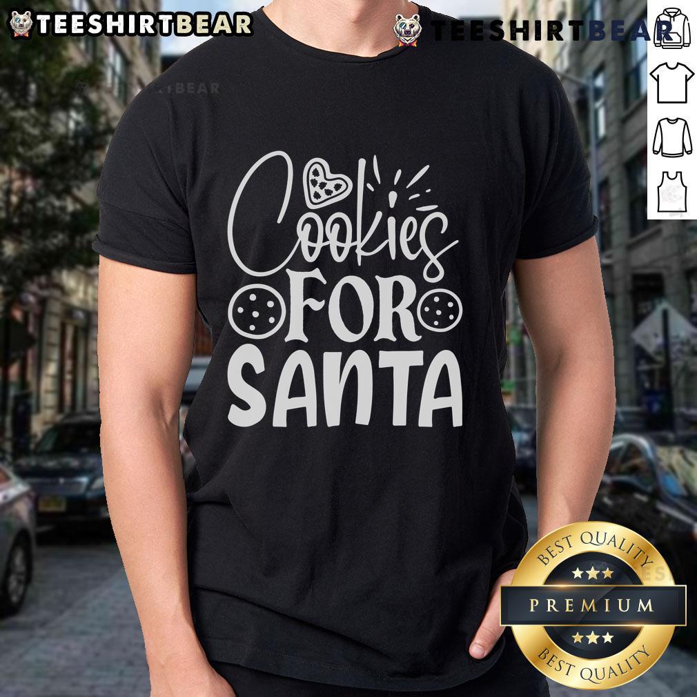 Pretty Cookies For Santa T-Shirt featuring festive cookie designs, perfect for holiday celebrations and gift giving.