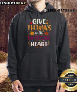 Cozy Thanksgiving hoodie with 'Give Thanks With a Grateful Heart' design, perfect for celebrating the holiday.