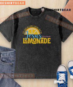 Alt Text: Pretty Life Gave Me Some Lemons My Jesus Making Lemonade washed t-shirt in vibrant colors, perfect for casual wear.