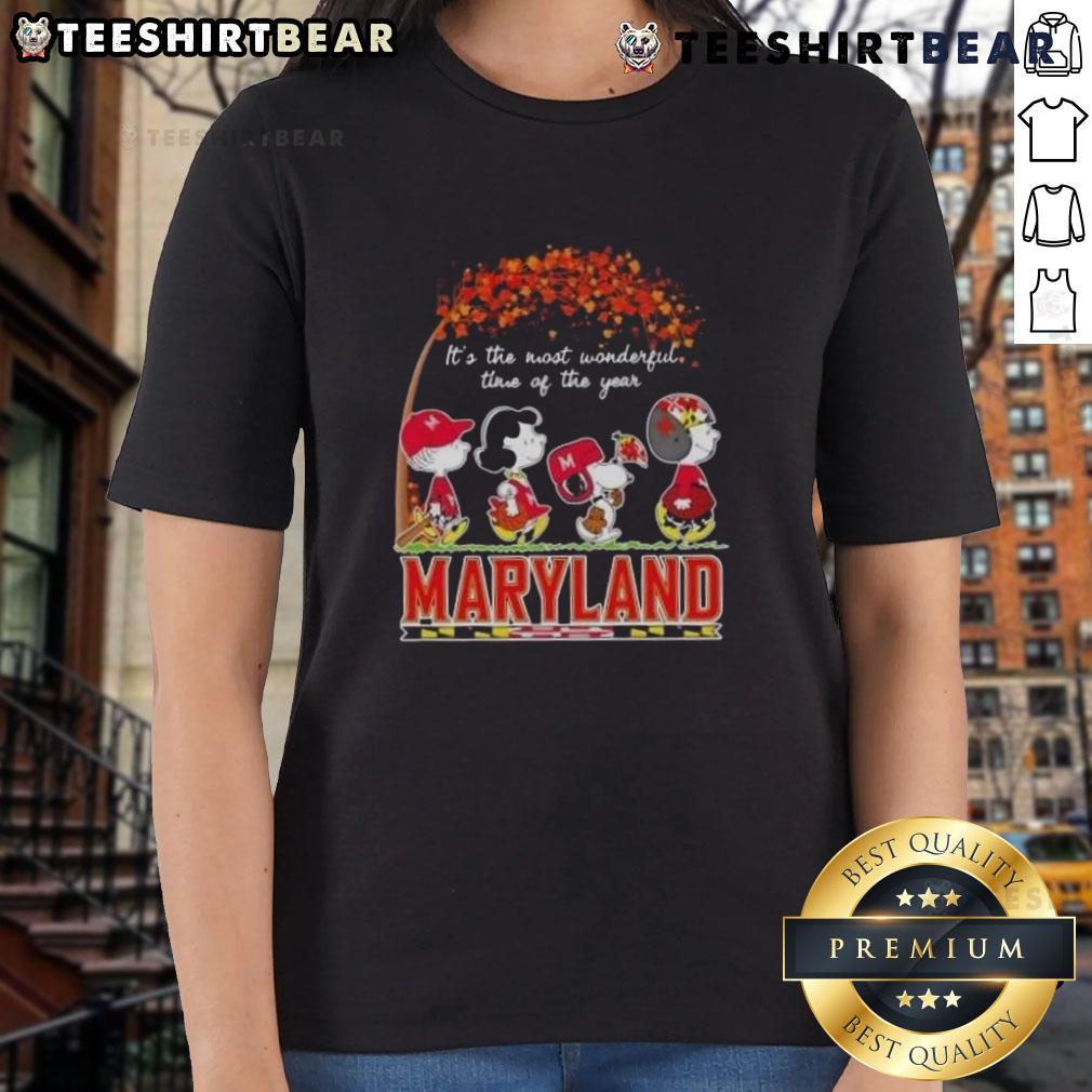 Pretty Peanuts Maryland ladies' tee featuring festive design for the most wonderful time of the year.