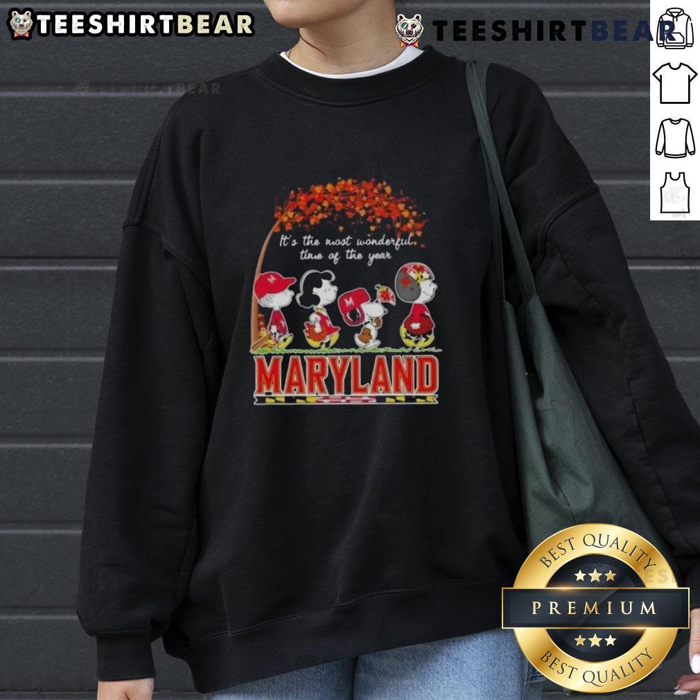 Cozy Maryland sweatshirt featuring 'It's the Most Wonderful Time of the Year' with pretty peanuts design.