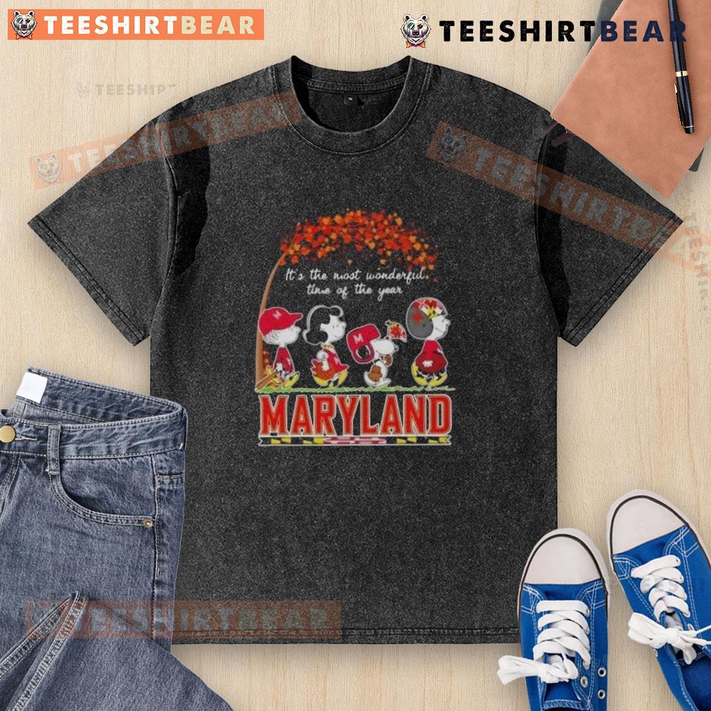 Pretty Peanuts Maryland washed t-shirt featuring a festive design for 'It's the Most Wonderful Time of the Year' theme.