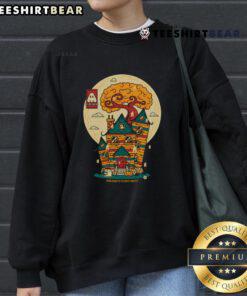 Cozy Pretty Scarebnb Haunted Getaway sweatshirt, perfect for spooky season adventures and Halloween festivities.