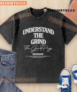 Unshakeable 'The Grind Pays' washed t-shirt showcasing a stylish design for motivation and inspiration in life.