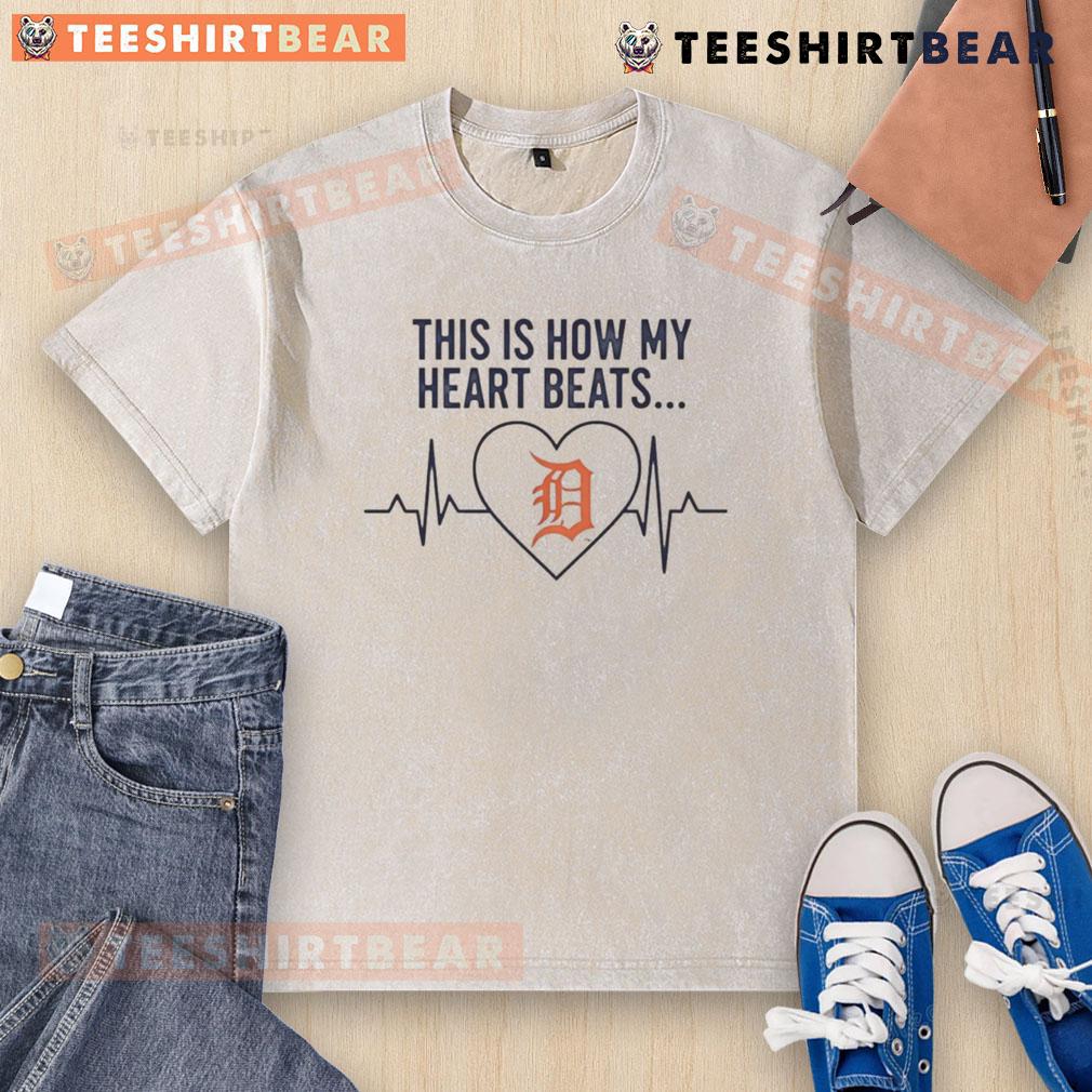 Pretty This Is How My Heart Beats Detroit Tigers washed t-shirt featuring vibrant team colors and a stylish design.