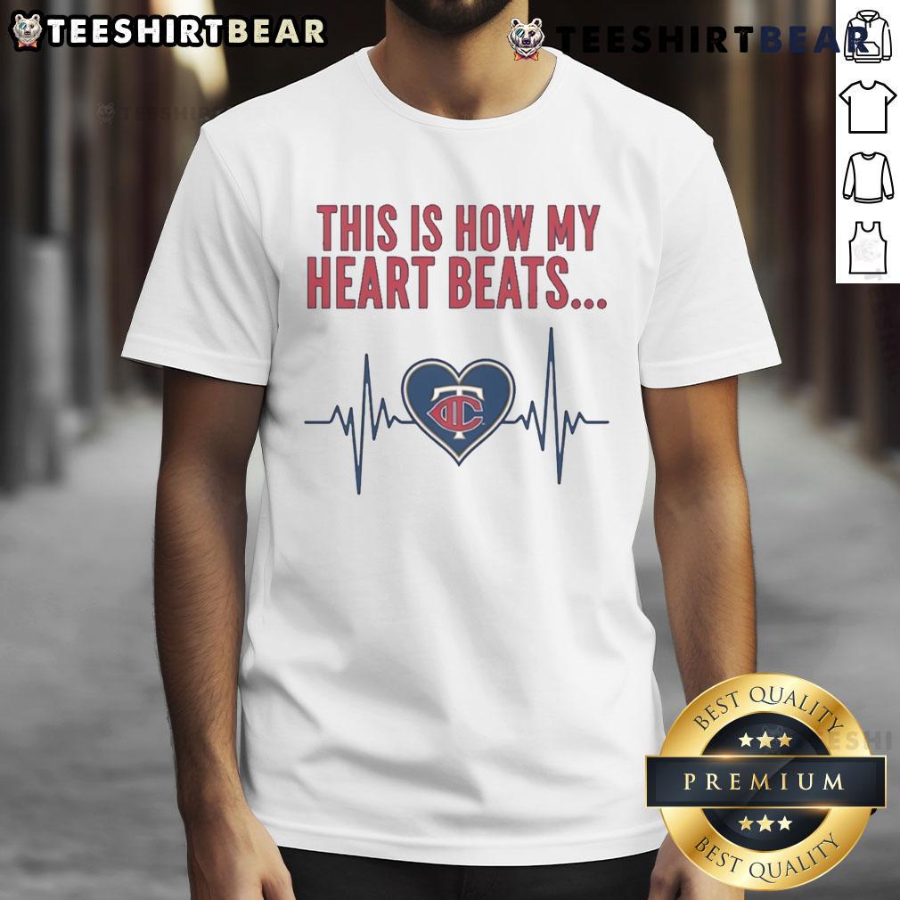 Pretty Minnesota Twins T-Shirt featuring 'This Is How My Heart Beats' design, perfect for baseball fans and team spirit.