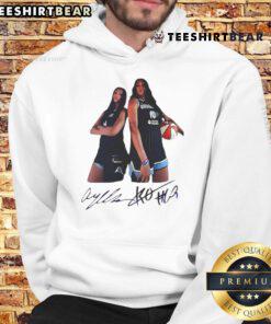 Top Angel Reese and Kamilla Cardoso wearing Chicago Sky Signature Hoodie, showcasing team spirit and style.