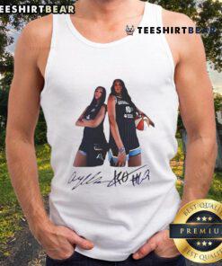 Top Angel Reese and Kamilla Cardoso in Chicago Sky Signature Tank Top, showcasing stylish basketball apparel.