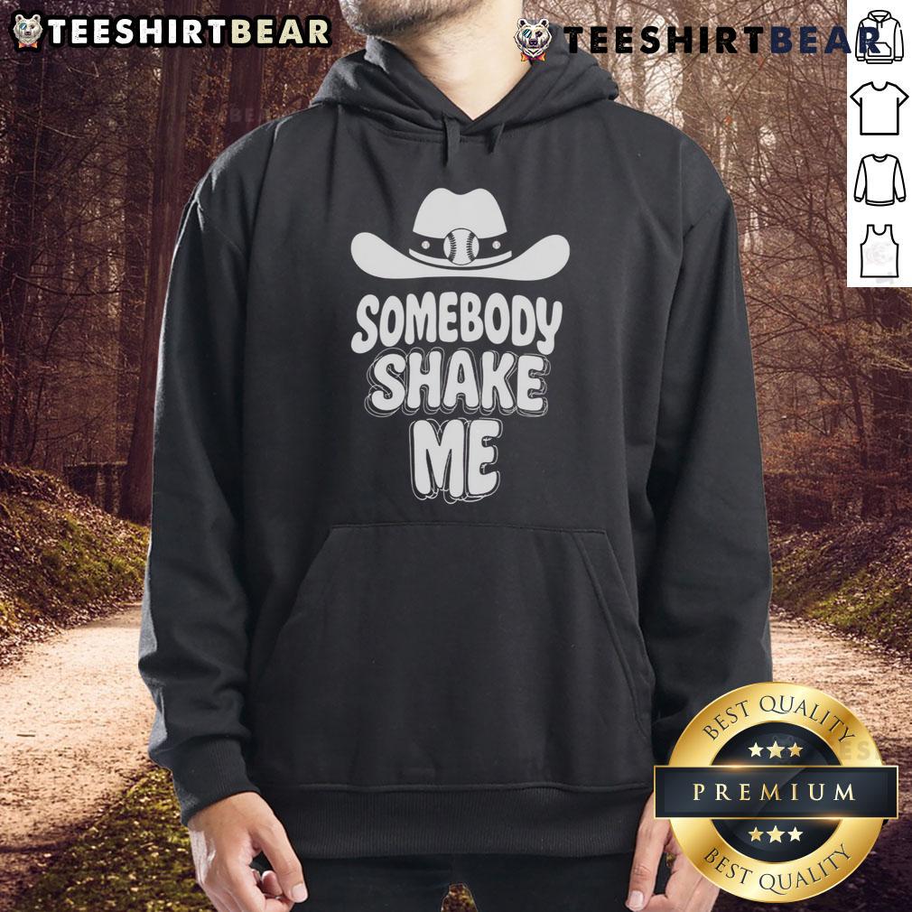 Top Baseball Cowboy Hat with 'Somebody Shake Me' Hoodie, perfect for casual style and country-themed outfits.